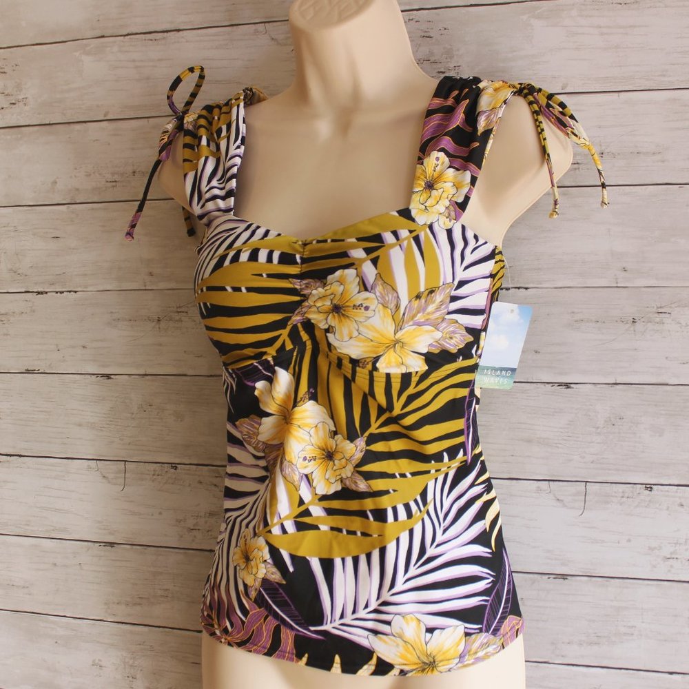 Island Waves Women's Tankini Swim Top Size S